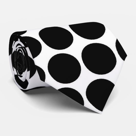 Pois noir blanc - cravate (Roulé)