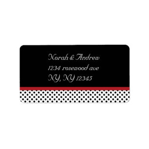 Pois noir, blanc et rougeTrès Étiquette