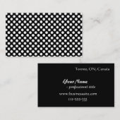 Pois noir et blanc cartes de visite simples, (Devant / Derrière)