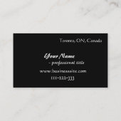 Pois noir et blanc cartes de visite simples, (Dos)