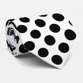 Pois noir et blanc - cravate (Roulé)