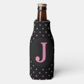 Pois NOIR ROSE GLACIÈRE DE BOUTEILLE INITIAL PERSO (Bottle Devant)