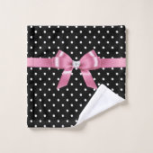 Pois-Noir rose glam (Gant de toilette)