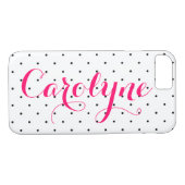 Pois noirs et blancs | Coque iPhone 7 personnalisé (Dos (Horizontal))