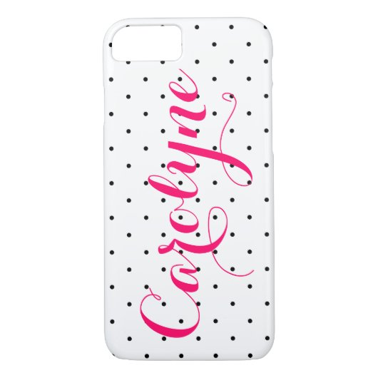 Pois noirs et blancs | Coque iPhone 7 personnalisé (Dos)