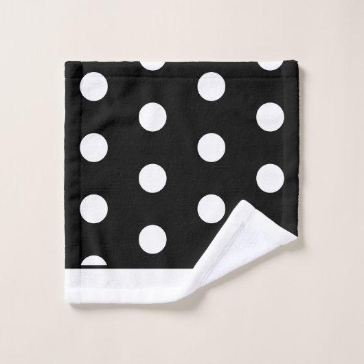 Pois noirs et blancs modernes (Gant de toilette)