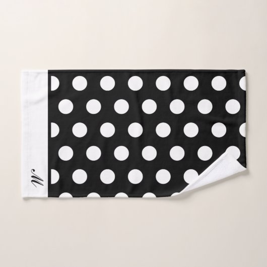 Pois noirs et blancs modernes (Serviette à main)