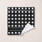 Pois noirs et blancs modernes (Gant de toilette)