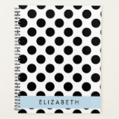 Pois noirs et blancs, pointillés, Votre nom (Devant)
