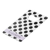 Pois noirs et blancs, pointillés, Votre nom (Dos Angle)
