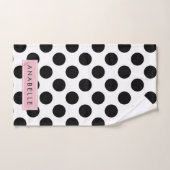 Pois noirs et blancs, pointillés, Votre nom (Serviette à main)