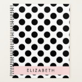 Pois noirs et blancs, pointillés, Votre nom (Devant)