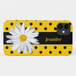 Pois noirs et jaunes, Coque Daisy iPhone 11