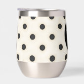 Pois noirs sur blanc antique Monogramme (Droite)