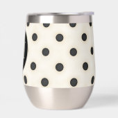 Pois noirs sur blanc antique Monogramme (Gauche)
