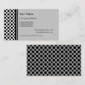 Pois noirs sur Cartes de visite personnalisés gris (Devant / Derrière)