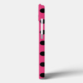 Pois noirs sur Coque fuchsia-coque iphone Mate (Verso / Gauche)