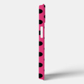 Pois noirs sur Coque fuchsia-coque iphone Mate (Verso / Droite)