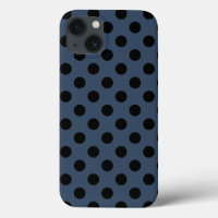 Pois noirs sur Coque gris-bleu-gris-Mate iPhone ca