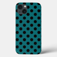 Pois noirs sur coque iphone Coque turquoise
