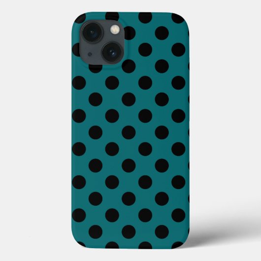 Pois noirs sur coque iphone Coque turquoise (Verso)