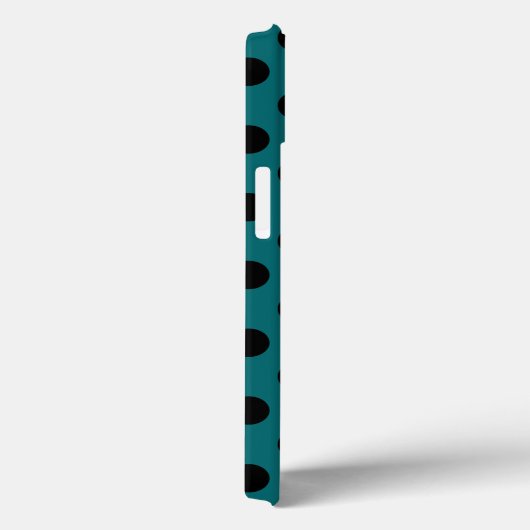 Pois noirs sur coque iphone Coque turquoise (Verso / Droite)