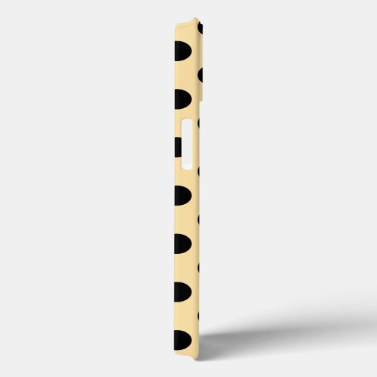 Pois noirs sur Coque jaune pâle - Mate iPhone c (Verso / Droite)