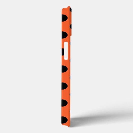 Pois noirs sur Coque orange-coque iphone Mate (Verso / Droite)