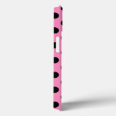 Pois noirs sur Coque rose-coque iphone Mate (Verso / Droite)