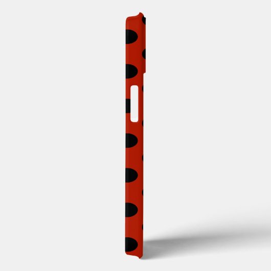 Pois noirs sur Coque rouge-coque iphone (Verso / Droite)
