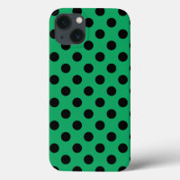 Pois noirs sur Coque vert frais-Mate iPhone c