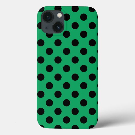 Pois noirs sur Coque vert frais-Mate iPhone c (Verso)
