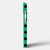Pois noirs sur Coque vert frais-Mate iPhone c (Verso / Gauche)