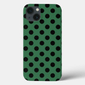 Pois noirs sur Coque vert kelly-Mate iPhone c (Verso)
