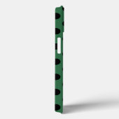 Pois noirs sur Coque vert kelly-Mate iPhone c (Verso / Droite)