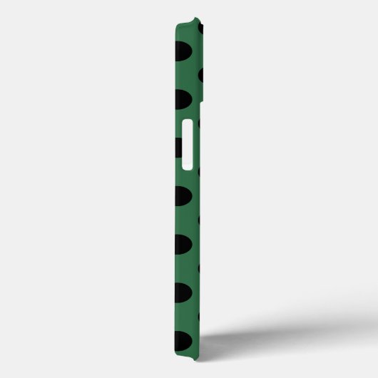 Pois noirs sur Coque vert kelly-Mate iPhone c (Verso / Droite)