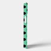Pois noirs sur Coque vert menthe-Mate iPhone ca (Verso / Droite)