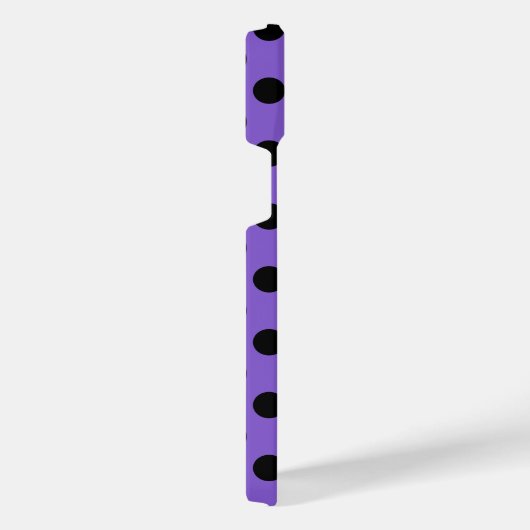 Pois noirs sur lavande Coque-coque iphone Mate (Côté droit)