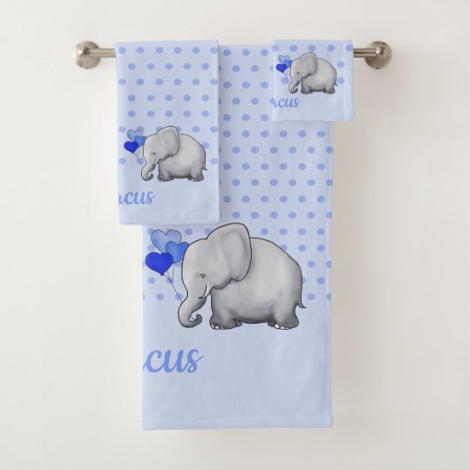Pois Nom du bébé Blue Elephant Shower Nursery (En situation)