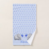 Pois Nom du bébé Blue Elephant Shower Nursery (Serviette à main)