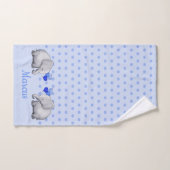 Pois Nom du bébé Blue Elephant Shower Nursery (Serviette à main)