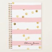 Pois or mignon rose avec nom (Devant)