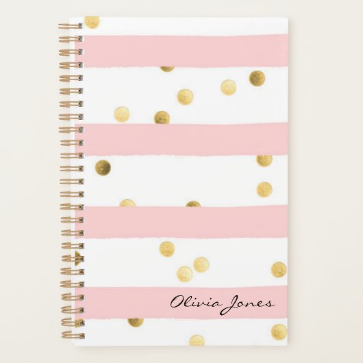 Pois or mignon rose avec nom (Devant)