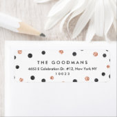 Pois or Rose mignon Adresse de retour Étiquettes (En situation)