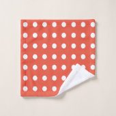 Pois orange et blanc (Gant de toilette)