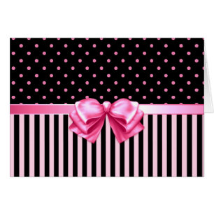 Pois/rayures roses et noirs