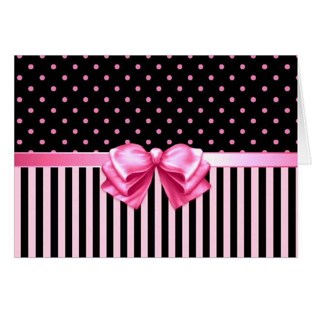 Pois/rayures roses et noirs (Devant Horizontal)