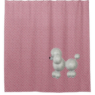 Pois rétro et rideau de douche de caniche