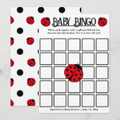 Pois rétro Ladybugs, Baby Bingo carte de jeu (Devant / Derrière)