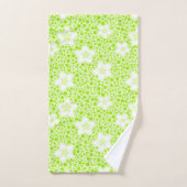 Pois rétro vert vif avec motif floral (Serviette à main)